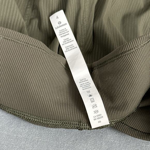 Lululemon Dance Studio Pants Dark Olive Pinstripe Size 4 Drawstring Ankle 25" - Picture 10 of 11